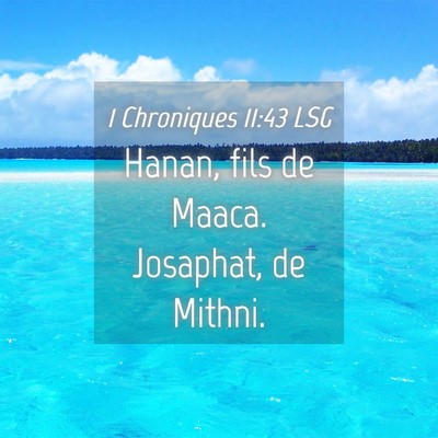 Picture 04 - 1 Chroniques 11:43 LSG - Hanan, fils de Maaca. Josaphat, de - Bible Verse Picture