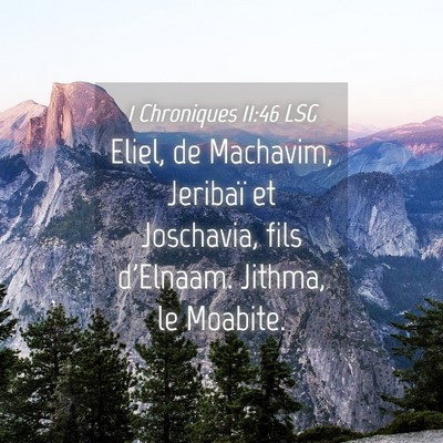 Picture 04 - 1 Chroniques 11:46 LSG - Eliel, de Machavim, Jeribaï et Joschavia, fils - Bible Verse Picture