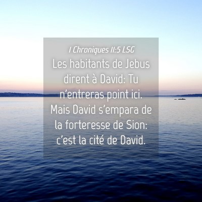Picture 04 - 1 Chroniques 11:5 LSG - Les habitants de Jebus dirent à David: Tu - Bible Verse Picture