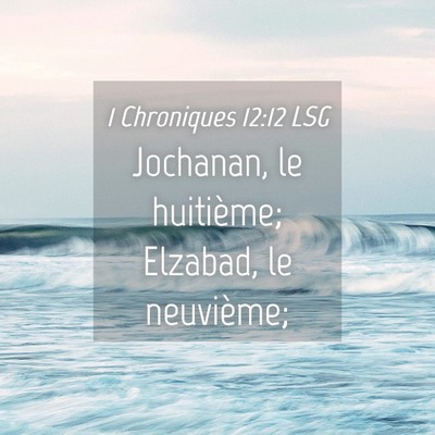 Picture 04 - 1 Chroniques 12:12 LSG - Jochanan, le huitième; Elzabad, le - Bible Verse Picture