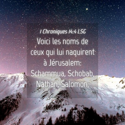 Picture 04 - 1 Chroniques 14:4 LSG - Voici les noms de ceux qui lui naquirent à - Bible Verse Picture