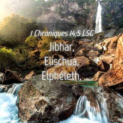 Picture 04 - 1 Chroniques 14:5 LSG - Jibhar, Elischua, - Bible Verse Picture