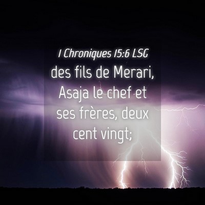Picture 04 - 1 Chroniques 15:6 LSG - des fils de Merari, Asaja le chef et ses frères, - Bible Verse Picture