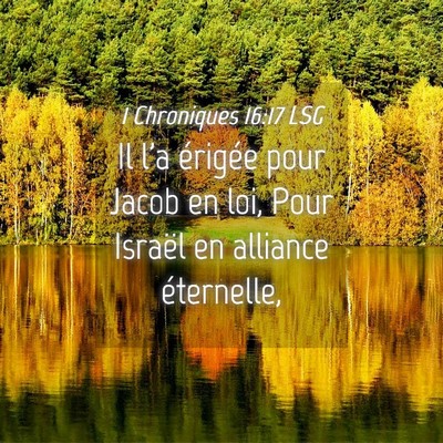 Picture 04 - 1 Chroniques 16:17 LSG - Il l'a érigée pour Jacob en loi, Pour Israël - Bible Verse Picture