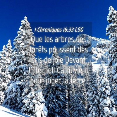 Picture 04 - 1 Chroniques 16:33 LSG - Que les arbres des forêts poussent des cris de - Bible Verse Picture
