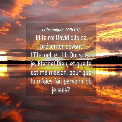 Picture 04 - 1 Chroniques 17:16 LSG - Et le roi David alla se présenter devant - Bible Verse Picture