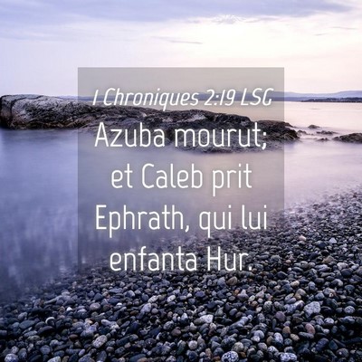 Picture 04 - 1 Chroniques 2:19 LSG - Azuba mourut; et Caleb prit Ephrath, qui lui - Bible Verse Picture