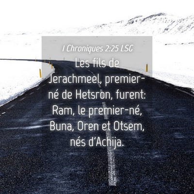 Picture 04 - 1 Chroniques 2:25 LSG - Les fils de Jerachmeel, premier-né de Hetsron, - Bible Verse Picture