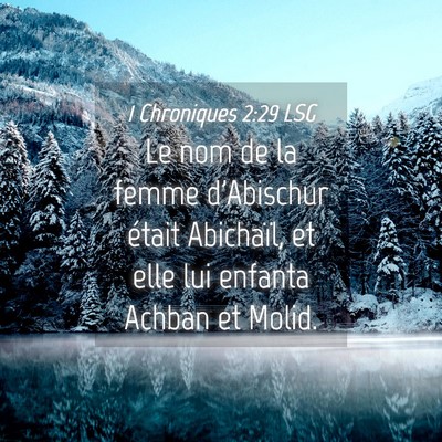 Picture 04 - 1 Chroniques 2:29 LSG - Le nom de la femme d'Abischur était Abichaïl, - Bible Verse Picture