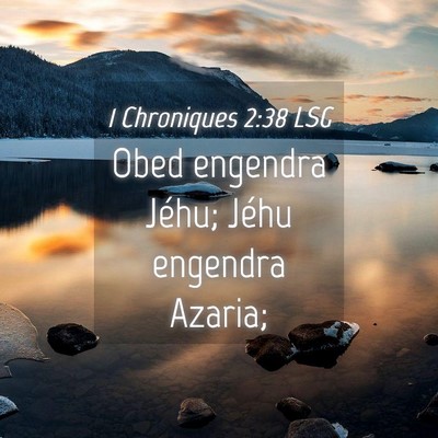 Picture 04 - 1 Chroniques 2:38 LSG - Obed engendra Jéhu; Jéhu engendra - Bible Verse Picture