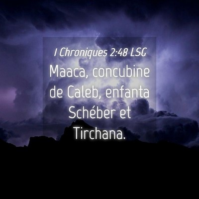 Picture 04 - 1 Chroniques 2:48 LSG - Maaca, concubine de Caleb, enfanta Schéber et - Bible Verse Picture