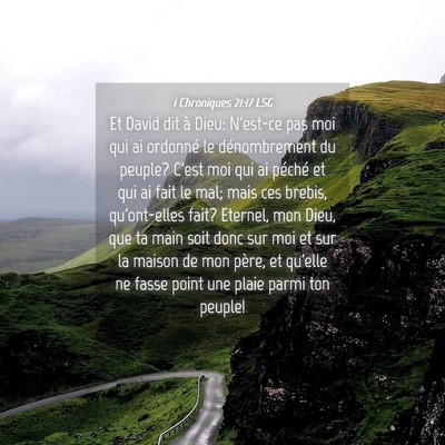 Picture 04 - 1 Chroniques 21:17 LSG - Et David dit à Dieu: N'est-ce pas moi qui ai - Bible Verse Picture
