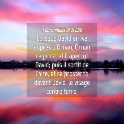 Picture 04 - 1 Chroniques 21:21 LSG - Lorsque David arriva auprès d'Ornan, Ornan - Bible Verse Picture