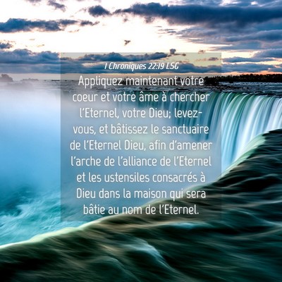 Picture 04 - 1 Chroniques 22:19 LSG - Appliquez maintenant votre coeur et votre âme à - Bible Verse Picture