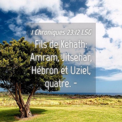 Picture 04 - 1 Chroniques 23:12 LSG - Fils de Kehath: Amram, Jitsehar, Hébron et - Bible Verse Picture