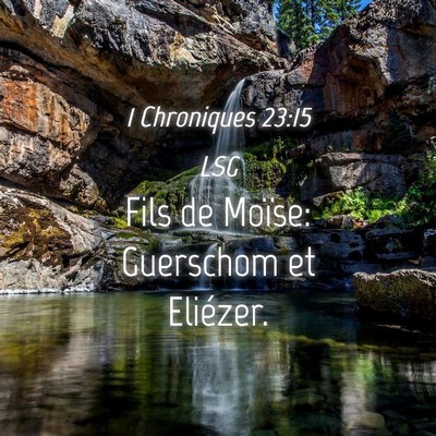 Picture 04 - 1 Chroniques 23:15 LSG - Fils de Moïse: Guerschom et - Bible Verse Picture