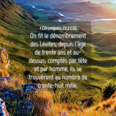Picture 04 - 1 Chroniques 23:3 LSG - On fit le dénombrement des Lévites, depuis - Bible Verse Picture