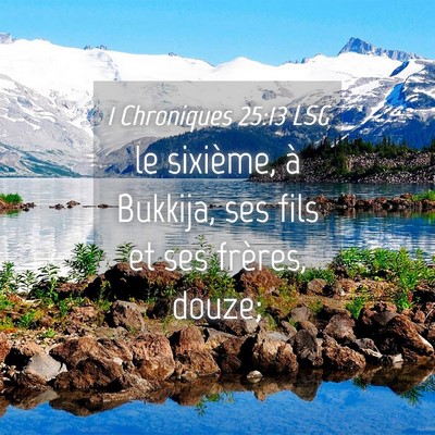 Picture 04 - 1 Chroniques 25:13 LSG - le sixième, à Bukkija, ses fils et ses frères, - Bible Verse Picture