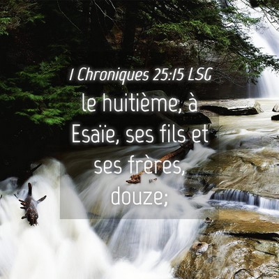 Picture 04 - 1 Chroniques 25:15 LSG - le huitième, à Esaïe, ses fils et ses frères, - Bible Verse Picture