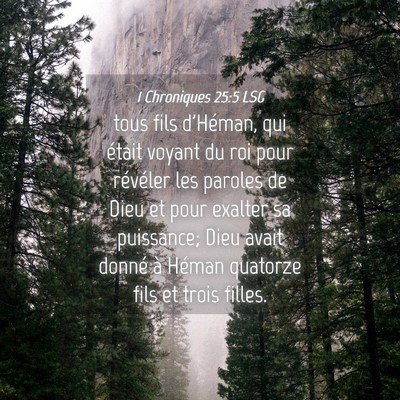 Picture 04 - 1 Chroniques 25:5 LSG - tous fils d'Héman, qui était voyant du roi pour - Bible Verse Picture