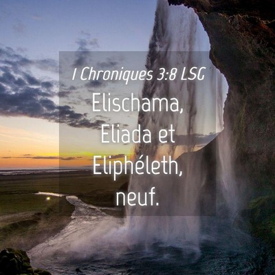Picture 04 - 1 Chroniques 3:8 LSG - Elischama, Eliada et Eliphéleth, - Bible Verse Picture