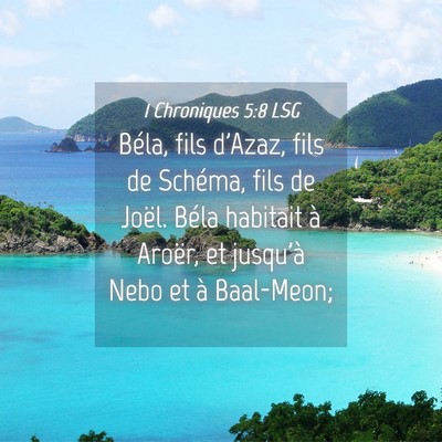 Picture 04 - 1 Chroniques 5:8 LSG - Béla, fils d'Azaz, fils de Schéma, fils de - Bible Verse Picture