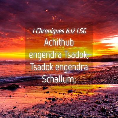 Picture 04 - 1 Chroniques 6:12 LSG - Achithub engendra Tsadok; Tsadok engendra - Bible Verse Picture