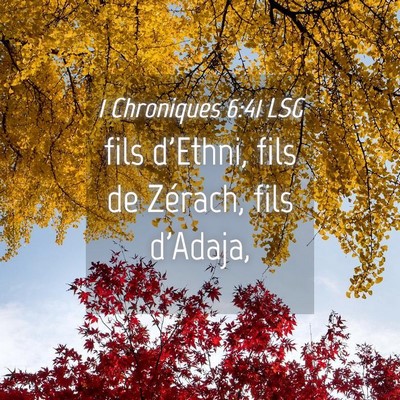 Picture 04 - 1 Chroniques 6:41 LSG - fils d'Ethni, fils de Zérach, fils - Bible Verse Picture