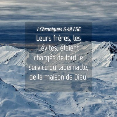Picture 04 - 1 Chroniques 6:48 LSG - Leurs frères, les Lévites, étaient chargés de - Bible Verse Picture