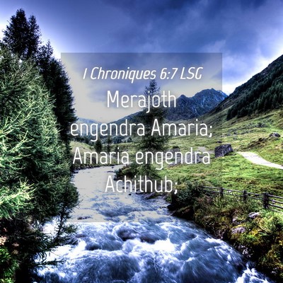 Picture 04 - 1 Chroniques 6:7 LSG - Merajoth engendra Amaria; Amaria engendra - Bible Verse Picture