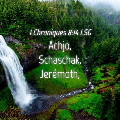 Picture 04 - 1 Chroniques 8:14 LSG - Achjo, Schaschak, - Bible Verse Picture