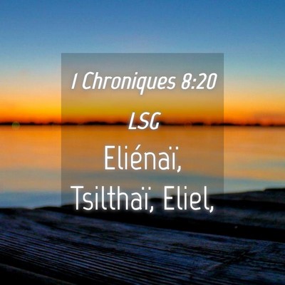 Picture 04 - 1 Chroniques 8:20 LSG - Eliénaï, Tsilthaï, - Bible Verse Picture