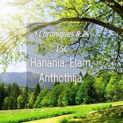 Picture 04 - 1 Chroniques 8:24 LSG - Hanania, Elam, - Bible Verse Picture