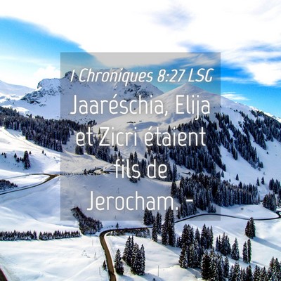 Picture 04 - 1 Chroniques 8:27 LSG - Jaaréschia, Elija et Zicri étaient fils de - Bible Verse Picture