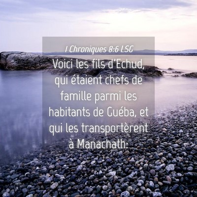 Picture 04 - 1 Chroniques 8:6 LSG - Voici les fils d'Echud, qui étaient chefs de - Bible Verse Picture