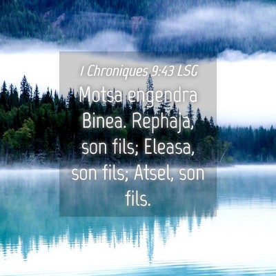 Picture 04 - 1 Chroniques 9:43 LSG - Motsa engendra Binea. Rephaja, son fils; Eleasa, - Bible Verse Picture
