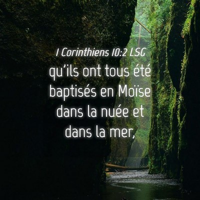 Picture 04 - 1 Corinthiens 10:2 LSG - qu'ils ont tous été baptisés en Moïse dans la - Bible Verse Picture