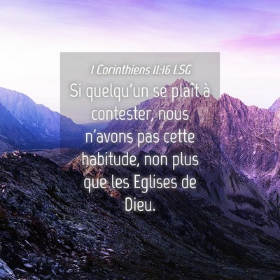 Picture 04 - 1 Corinthiens 11:16 LSG - Si quelqu'un se plaît à contester, nous n'avons - Bible Verse Picture