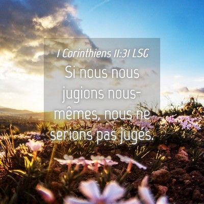 Picture 04 - 1 Corinthiens 11:31 LSG - Si nous nous jugions nous-mêmes, nous ne serions - Bible Verse Picture