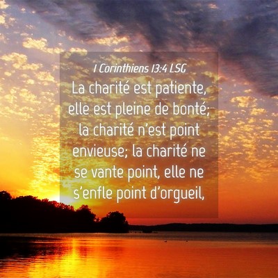 Picture 04 - 1 Corinthiens 13:4 LSG - La charité est patiente, elle est pleine de - Bible Verse Picture