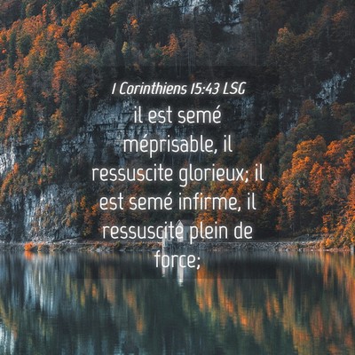 Picture 04 - 1 Corinthiens 15:43 LSG - il est semé méprisable, il ressuscite glorieux; - Bible Verse Picture