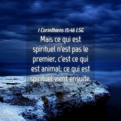 Picture 04 - 1 Corinthiens 15:46 LSG - Mais ce qui est spirituel n'est pas le premier, - Bible Verse Picture