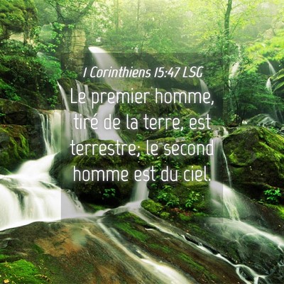 Picture 04 - 1 Corinthiens 15:47 LSG - Le premier homme, tiré de la terre, est - Bible Verse Picture