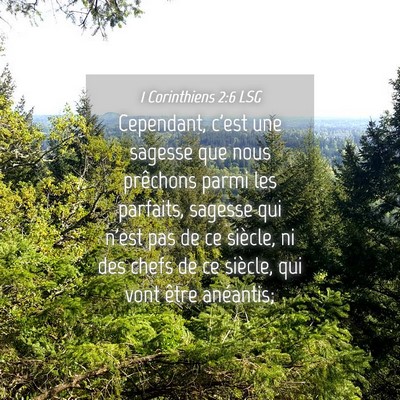 Picture 04 - 1 Corinthiens 2:6 LSG - Cependant, c'est une sagesse que nous prêchons - Bible Verse Picture