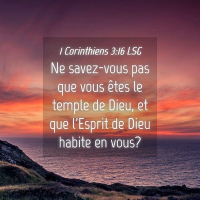Picture 04 - 1 Corinthiens 3:16 LSG - Ne savez-vous pas que vous êtes le temple de - Bible Verse Picture