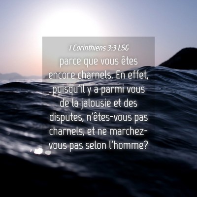 Picture 04 - 1 Corinthiens 3:3 LSG - parce que vous êtes encore charnels. En effet, - Bible Verse Picture