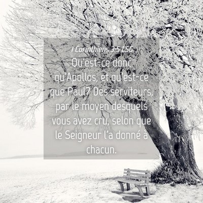 Picture 04 - 1 Corinthiens 3:5 LSG - Qu'est-ce donc qu'Apollos, et qu'est-ce que Paul? - Bible Verse Picture
