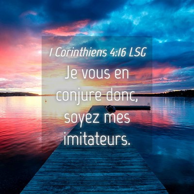 Picture 04 - 1 Corinthiens 4:16 LSG - Je vous en conjure donc, soyez mes - Bible Verse Picture
