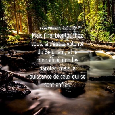 Picture 04 - 1 Corinthiens 4:19 LSG - Mais j'irai bientôt chez vous, si c'est la - Bible Verse Picture