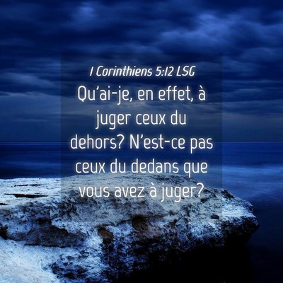 Picture 04 - 1 Corinthiens 5:12 LSG - Qu'ai-je, en effet, à juger ceux du dehors? - Bible Verse Picture